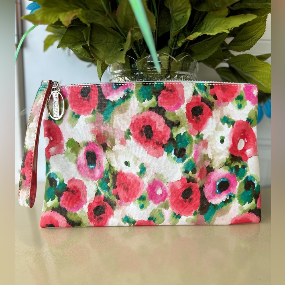 Carlos Santana Large Wristlet Clutch Floral